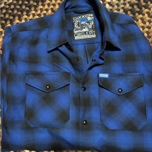 DIXXON Blue and Black Plaid Flannel Work Shirt